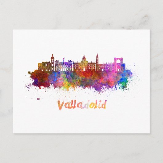 Valladolid skyline in waterverf briefkaart (Voorkant)