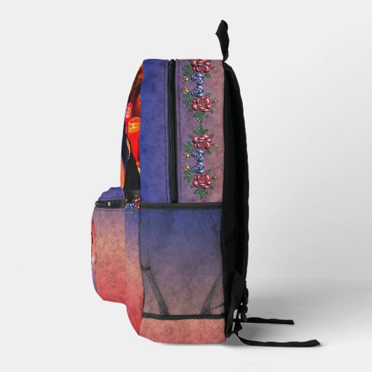 Vallarta Catrinas met bloemen en kaarsen 1718 Bedrukte Rugzak (Rechts)