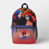 Vallarta Catrinas met bloemen en kaarsen 1718 Bedrukte Rugzak (Voorkant)