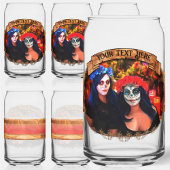 Vallarta Catrinas met bloemen en kaarsen 1718 Blikvorm Glas