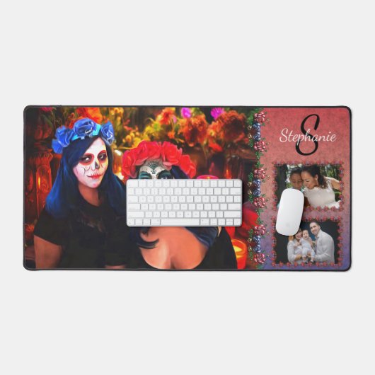 Vallarta Catrinas met bloemen en kaarsen 1718 Bureaumat (Keyboard & Muis)