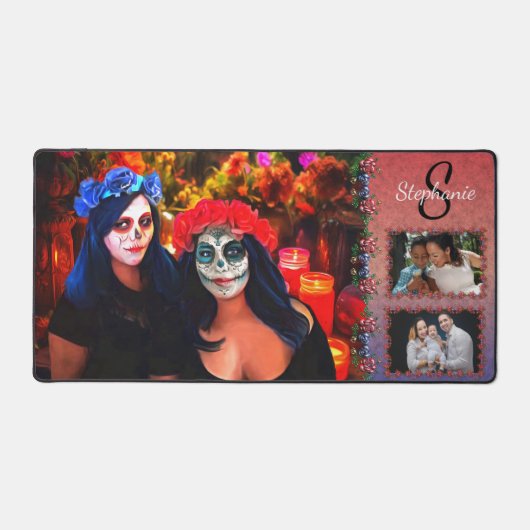 Vallarta Catrinas met bloemen en kaarsen 1718 Bureaumat (Voorkant)