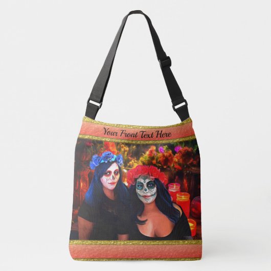 Vallarta Catrinas met bloemen en kaarsen 1718 Crossbody Tas (Voorkant)