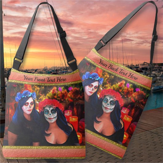 Vallarta Catrinas met bloemen en kaarsen 1718 Crossbody Tas