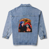 Vallarta Catrinas met bloemen en kaarsen 1718 Denim Jacket (Achterkant)