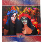 Vallarta Catrinas met bloemen en kaarsen 1718 Douchegordijn (Voorkant)