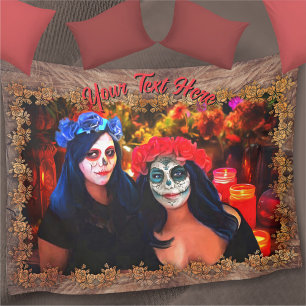 Vallarta Catrinas met bloemen en kaarsen 1718 Fleece Deken