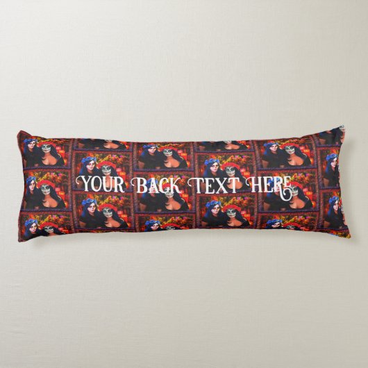 Vallarta Catrinas met bloemen en kaarsen 1718 Lichaamskussen (Achterkant)