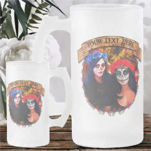 Vallarta Catrinas met bloemen en kaarsen 1718 Matglas Bierpul