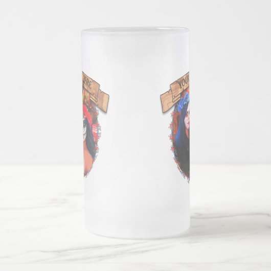 Vallarta Catrinas met bloemen en kaarsen 1718 Matglas Bierpul (Center)