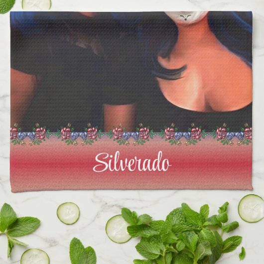 Vallarta Catrinas met bloemen en kaarsen 1718 Theedoek (Gevouwen)