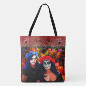 Vallarta Catrinas met bloemen en kaarsen 1718 Tote Bag (Voorkant)