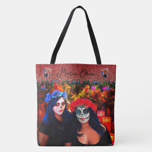Vallarta Catrinas met bloemen en kaarsen 1718 Tote Bag (Voorkant)