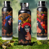 Vallarta Catrinas met bloemen en kaarsen 1718 Waterfles