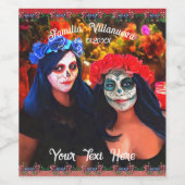 Vallarta Catrinas met bloemen en kaarsen 1718 Wijn Etiket (Enkel label)