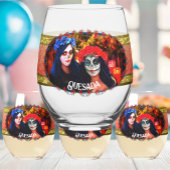 Vallarta Catrinas met bloemen en kaarsen 1718 Wijnglas Zonder Voet