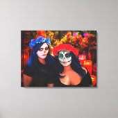 Vallarta Catrinas met Bloemen & Kaarsen 1718 Art Canvas Afdruk (Voorkant)