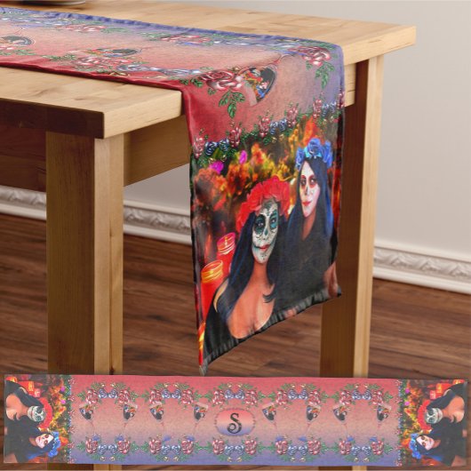 Vallarta Catrinas Wijn, Bloemen & Kaarsen 1718 Medium Tafelloper