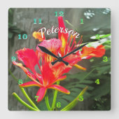 Vallarta Flaming Beauty 1583 Vierkante Klok (Voorkant)