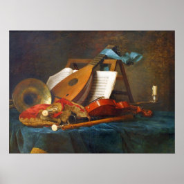 Vallayer-coster - de attributen van Muziek 1770 Poster