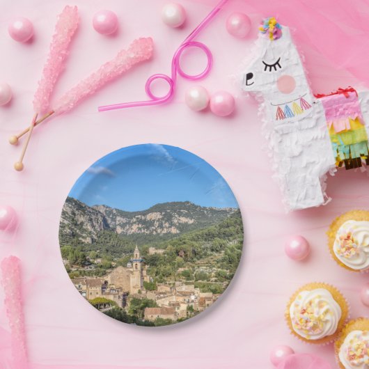 Valldemossa, oud dorp Mallorca, Spanje Papieren Bordje (Feest)