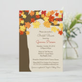 Valle bladeren en de Boom Bridal Shower nodigt uit Kaart (Staand voorkant)