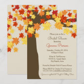 Valle bladeren en de Boom Bridal Shower nodigt uit Kaart (Voorkant / Achterkant)