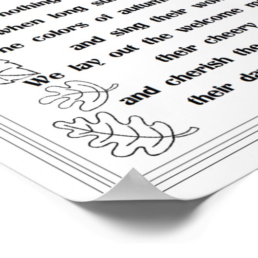 Valle bladeren en gedicht Poster (Hoek)