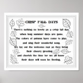 Valle bladeren en gedicht Poster (Voorkant)