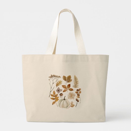 Valle bladeren en pompoen grote tote bag (Achterkant)