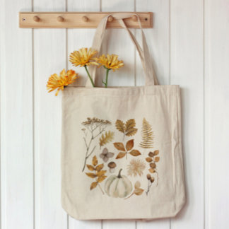 Valle bladeren en pompoen grote tote bag