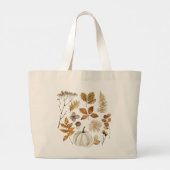 Valle bladeren en pompoen grote tote bag (Achterkant)