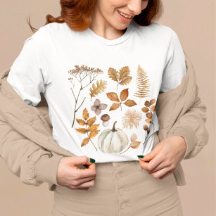 Valle bladeren en pompoen t-shirt