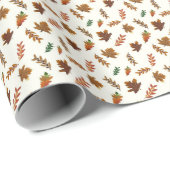 Valle bladeren, herfstafdrukken cadeaupapier (Rol Hoek)