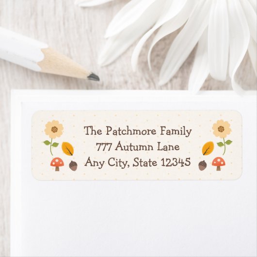 Valle bladeren van de champignonboom (herfst) etiket (Insitu)