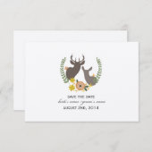 Valle bruiloft Floral Deer redt de datum Save The Date (Voorkant / Achterkant)