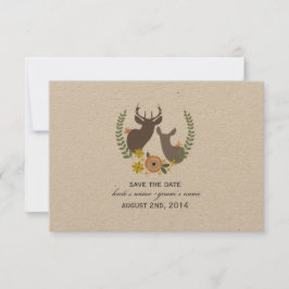 Valle bruiloft Floral Deer redt de datum Save The Date