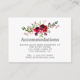 Valle bruiloft Floral Waterverf Accommodatie Informatiekaartje