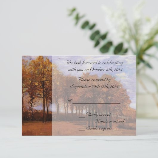 Valle bruiloft RSVP-uitnodigingen. Autumn Landscha Kaart (Staand voorkant)