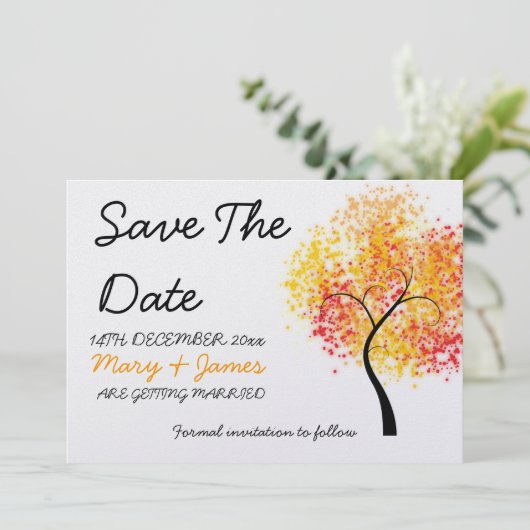 Valle bruiloft Zwirly Boom "Save the Date" Save The Date (Staand voorkant)