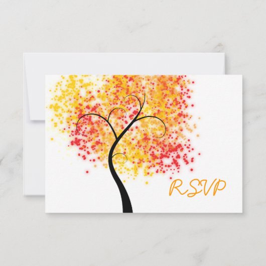 Valle bruiloft Zwirly Tree Wedding RSVP (Achterkant)