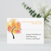 Valle bruiloft Zwirly Tree Wedding RSVP Kaartje (Staand voorkant)