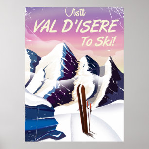 Valle-d-Isère Ski poster van vintage