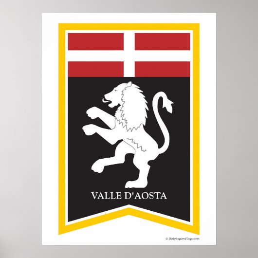 Valle D'Aosta Italy Regional Crest Art Print (Voorkant)