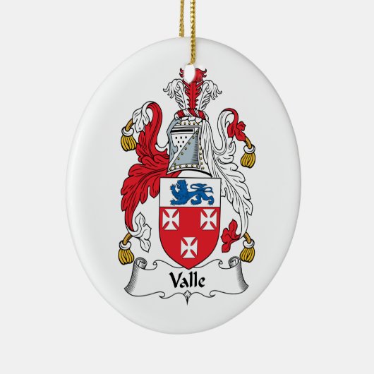 Valle Family Crest Keramisch Ornament (Rechts)