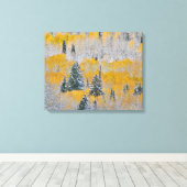 Valle kleuren van espennen en vers sneeuwbalpas canvas afdruk (Insitu (Houten vloer))