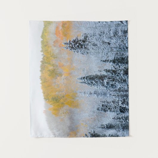 Valle kleuren van espennen en vers sneeuwbalpas wandkleed (Voorkant)