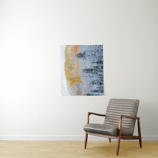 Valle kleuren van espennen en vers sneeuwbalpas wandkleed (In situ)