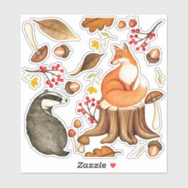 Valle lederen badger en fox vinyldecal sticker