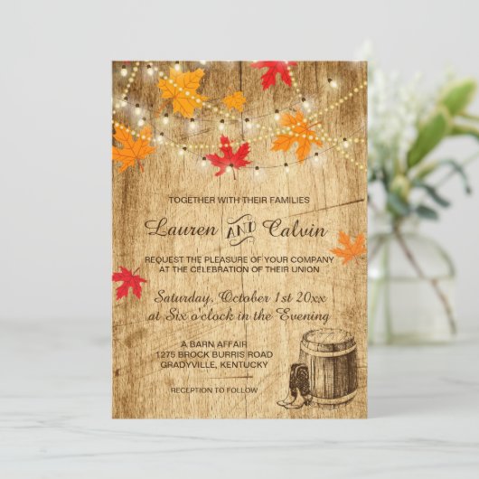 Valle trouwuitnodiging voor een landbruiloft kaart (Staand voorkant)